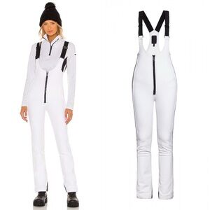 Goldbergh Women’s Phoebe Salopette Bib Ski Coveralls in White/Black